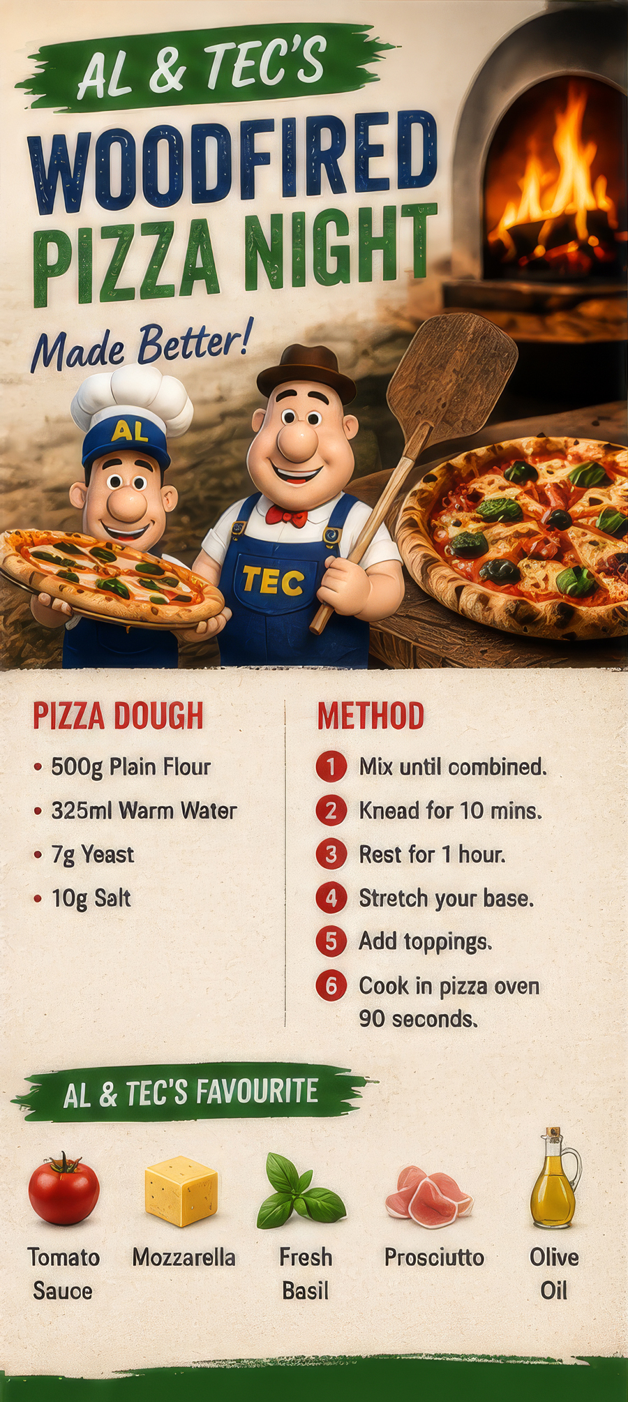 Al & Tec’s wood fired pizza